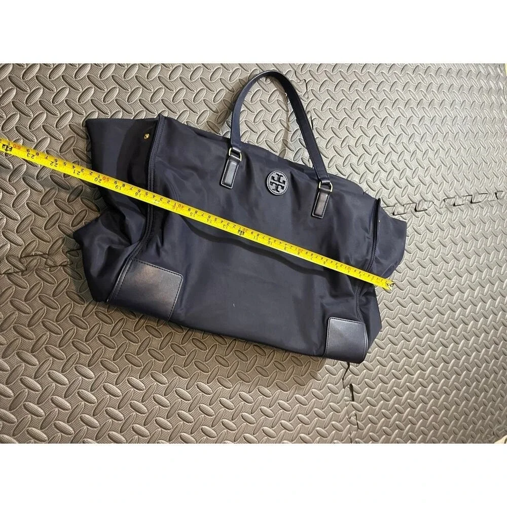 Tory Burch Packable Large Ella Nylon Tote Navy Blue‎ Purse Womens Travel